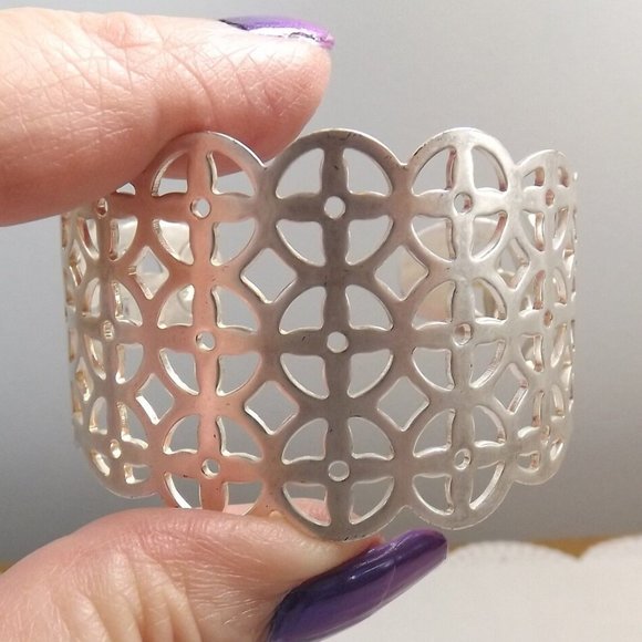 Vintage Lia Sophia Silver Plated Bracelet, Open Weave Glam Design - Picture 5 of 6